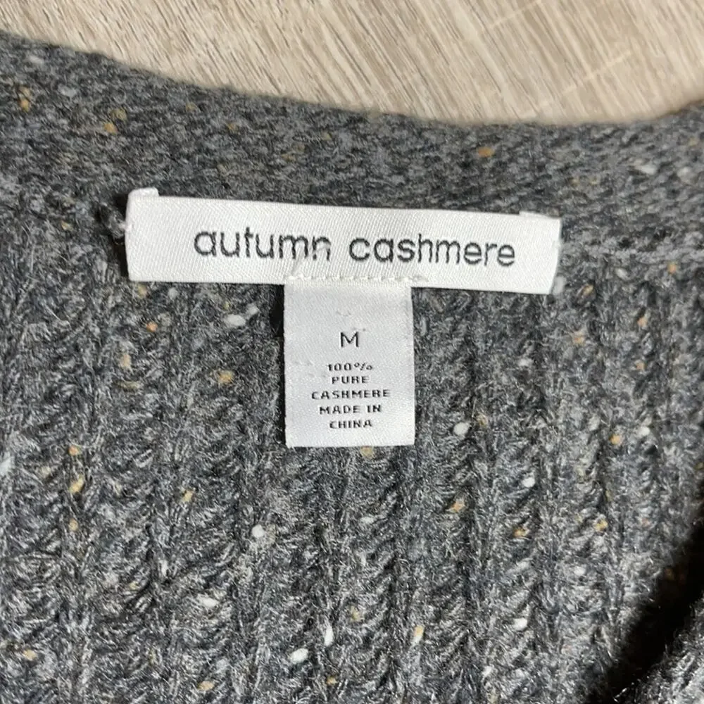 AUTUMN CASHMERE Gray Crewneck Zipper Detail Sweater